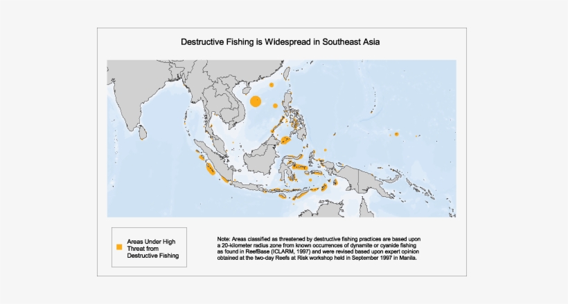 Destructive Fishing Is Widespread In Southeast Asia - Map Of Australasia Outline, transparent png #3679131