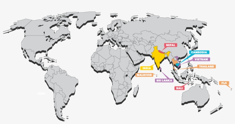 Asia Projects Map - India In World Political Map, transparent png #3679521