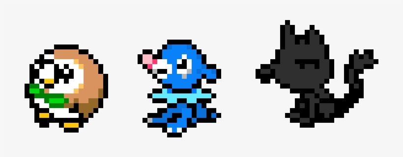 Rowlet Popplio And Litten Popplio Pixel Art Free Transparent