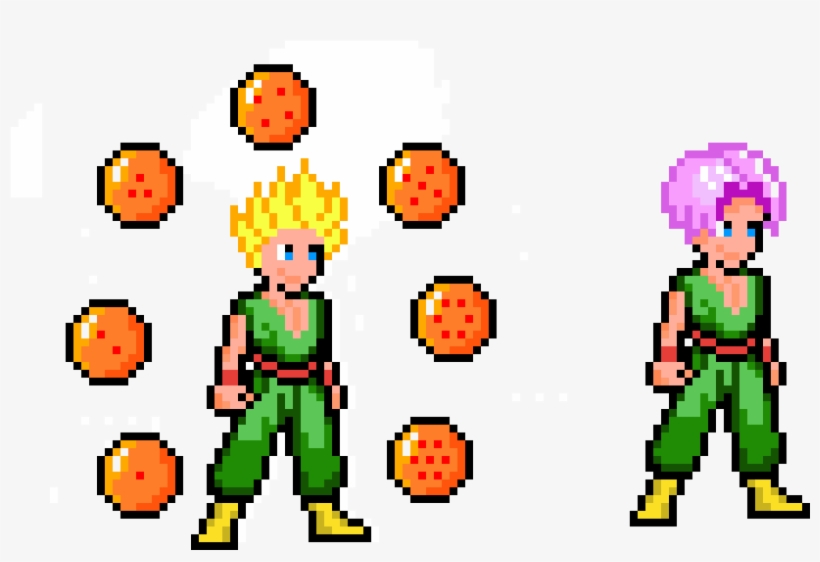Kid Trunks / Ssj Kid Trunks Dragonballs - Pansexual Pixel Hearts Tablet - Ipad 2nd, 3rd, 4th, transparent png #3681349