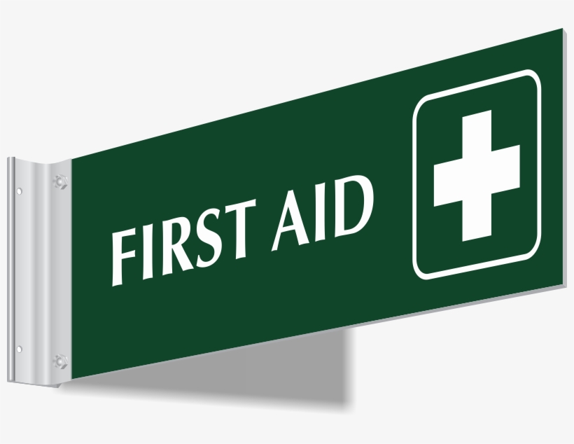 First Aid With Cross Symbol 2 Sided Spot A Signs - Hospital, transparent png #3682124
