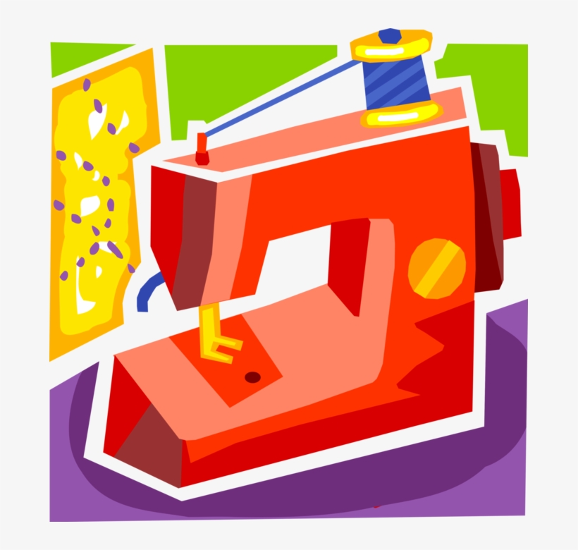 Vector Illustration Of Home Sewing Machine For Stitching, transparent png #3682365