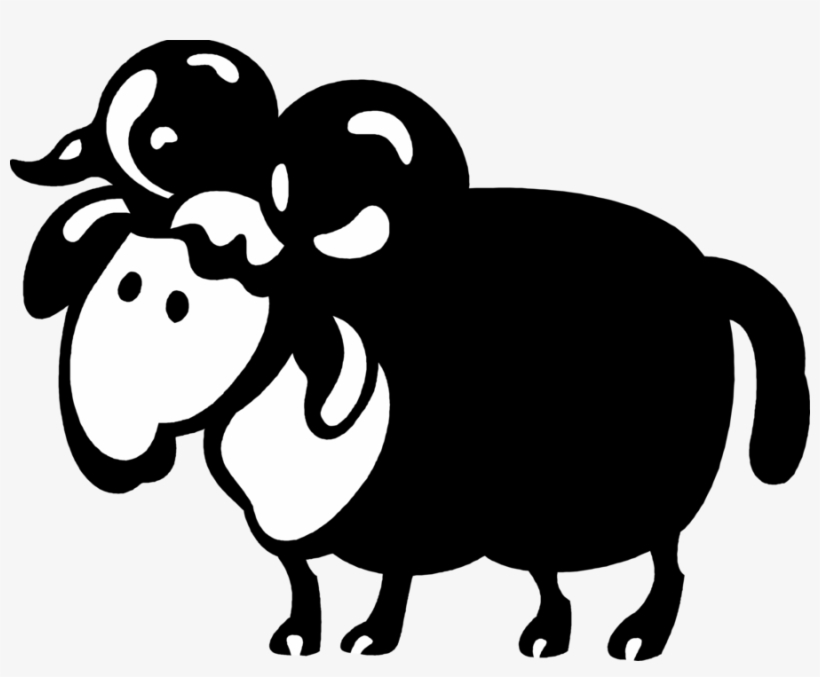 Vector Illustration Of Mountain Goat Ram With Horns - Cartoon, transparent png #3682541