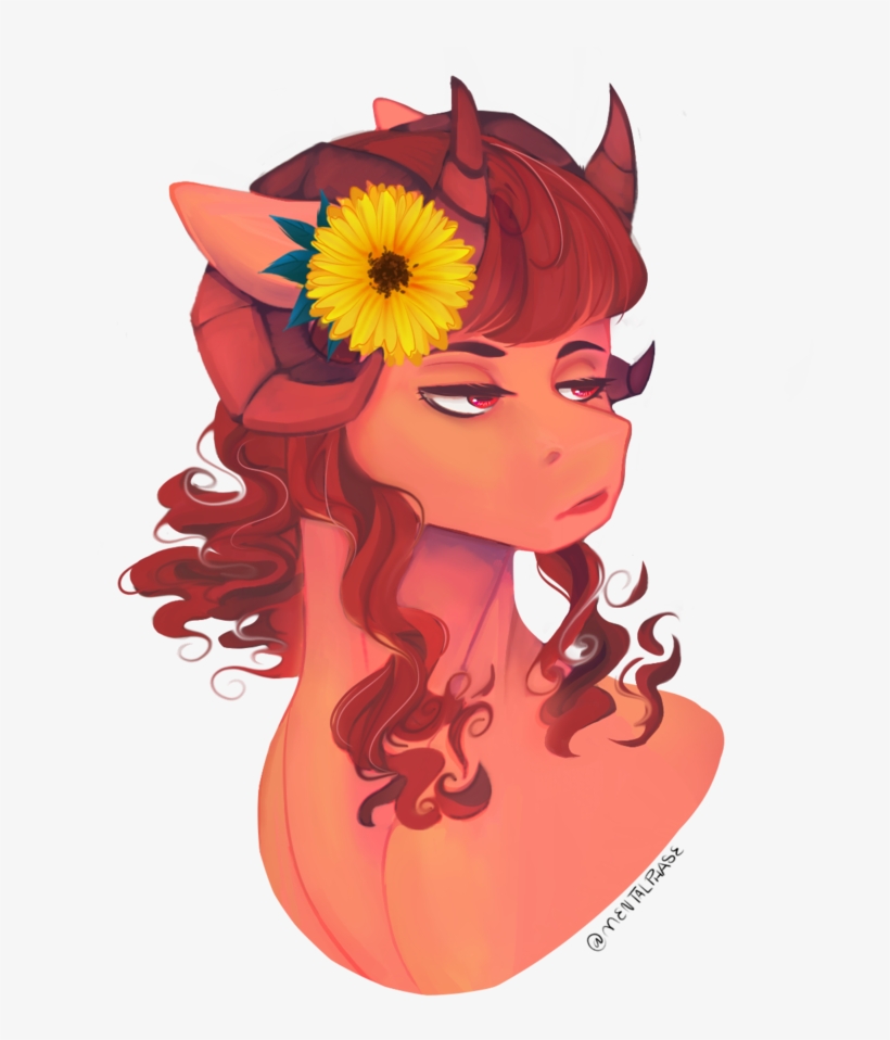 Mentalphase, Bust, Female, Flower, Flower In Hair, - Girl, transparent png #3682728