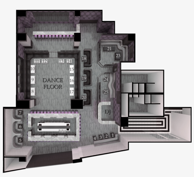 Request Vip Bottle Service - Floor Plan, transparent png #3683222