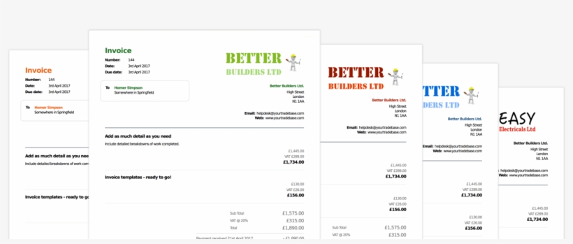 Invoice Templates - Plasterers Invoice, transparent png #3683599
