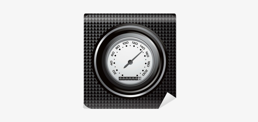 Speedometer On Black Checkered Web Button Wall Mural - Triangle2 Black Marble & Blue Colored Pencil All-over-print, transparent png #3683690