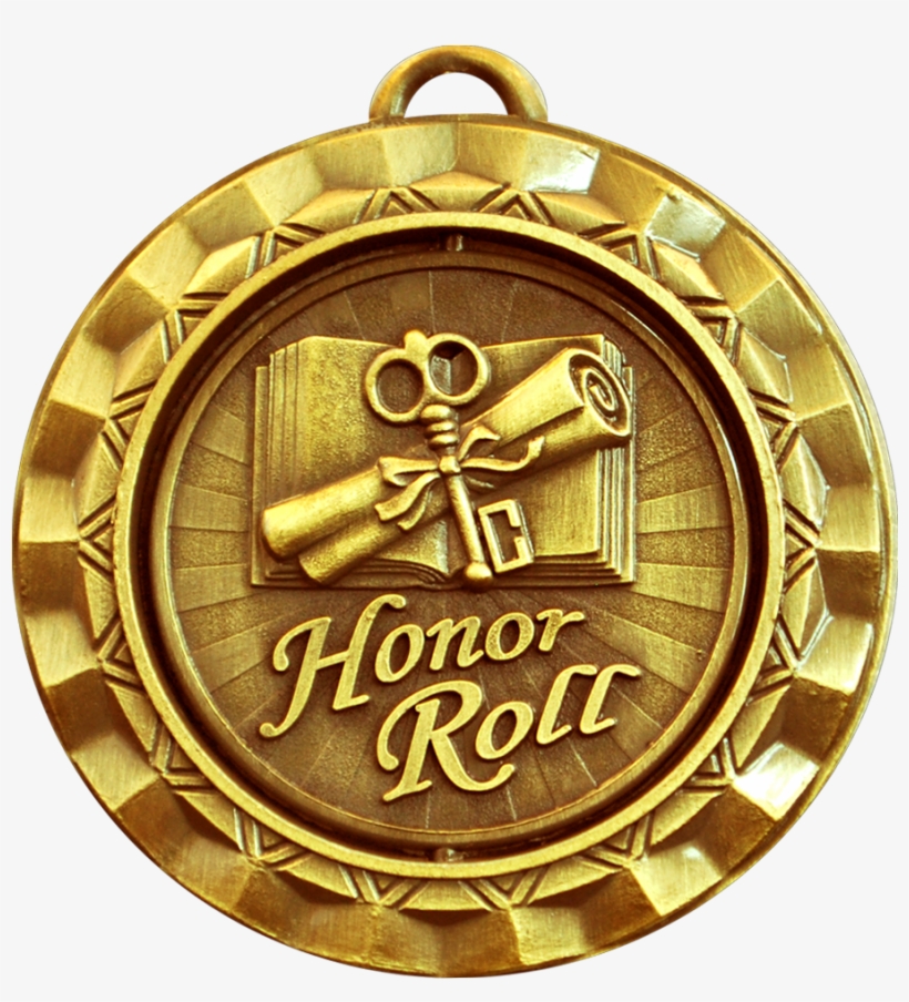 Honor Roll - Honor Roll Gold Spinner Medal By Jones School Supply, transparent png #3684151
