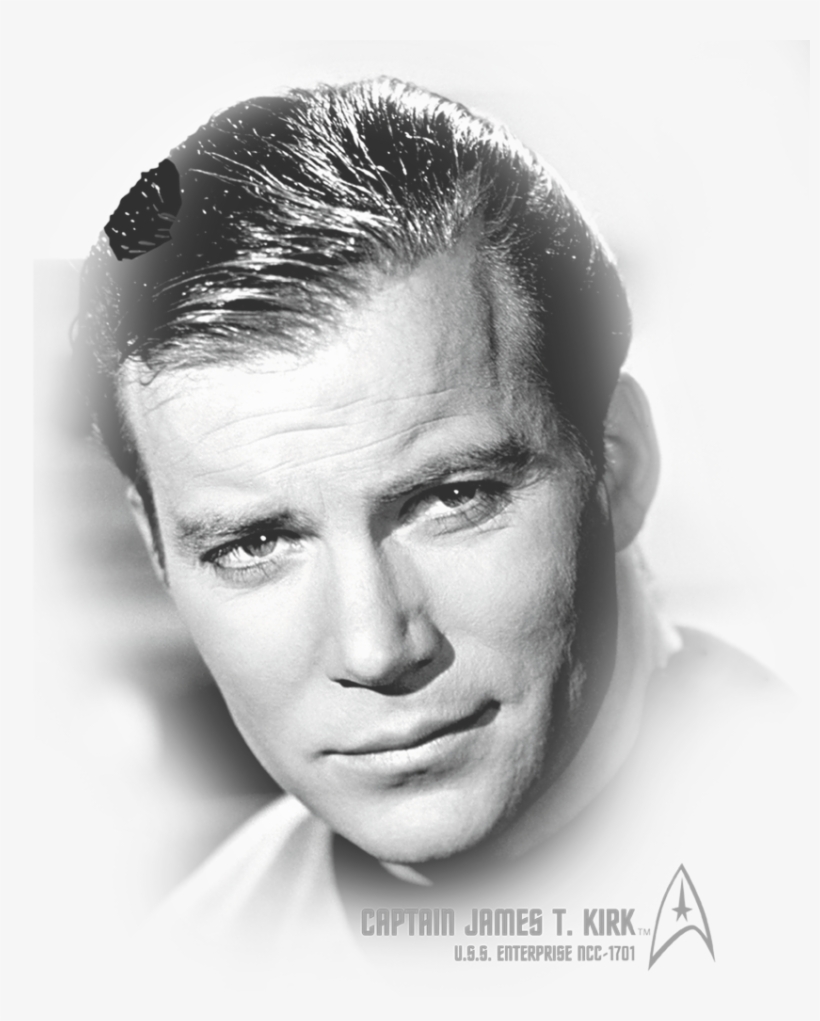 Star Trek Captain Kirk Portrait Men's Ringer T-shirt - William Shatner James Kirk, transparent png #3684989