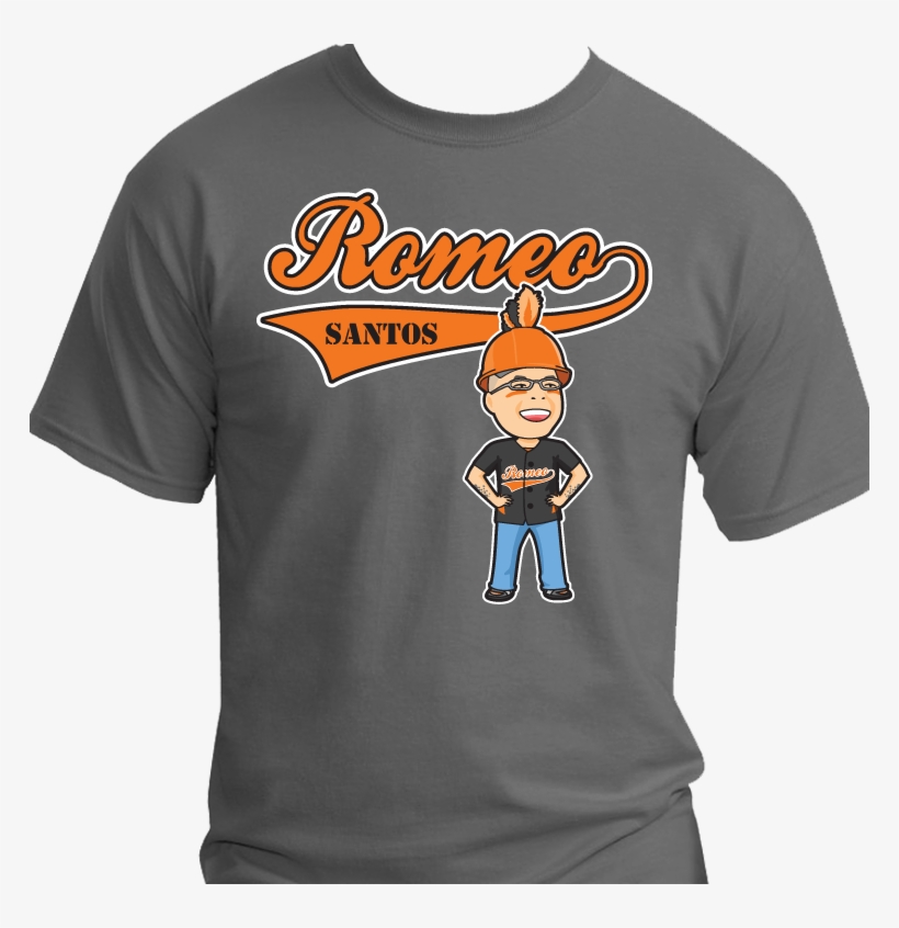 Romeo Santos Tee Shirts Sports Gray - Cartoon, transparent png #3685557