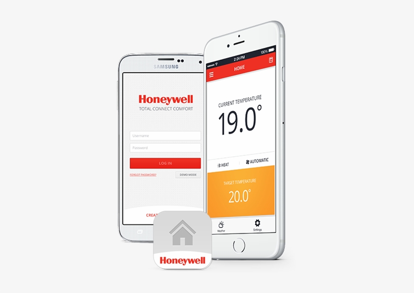Controlling Your Heating, Ventilation And Air Conditioning - Honeywell Application, transparent png #3686825
