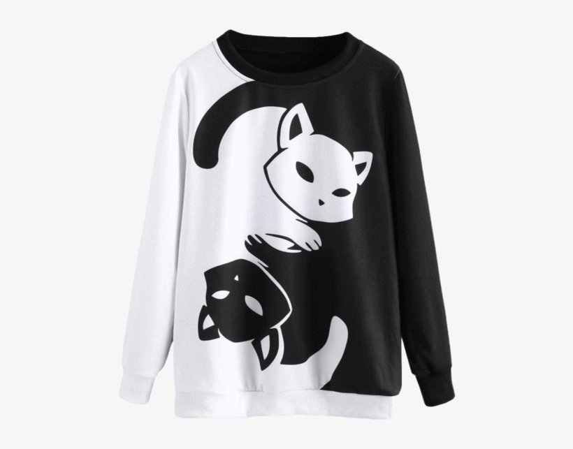 Dark Matter Yin Yang Cat Sweater - Yin Yang Cat Sweater, transparent png #3687834