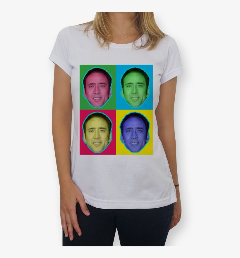 Camiseta Nicolas Cage Is My Spirit Animal De Melky - Camiseta Lute Como Uma Garota, transparent png #3689805