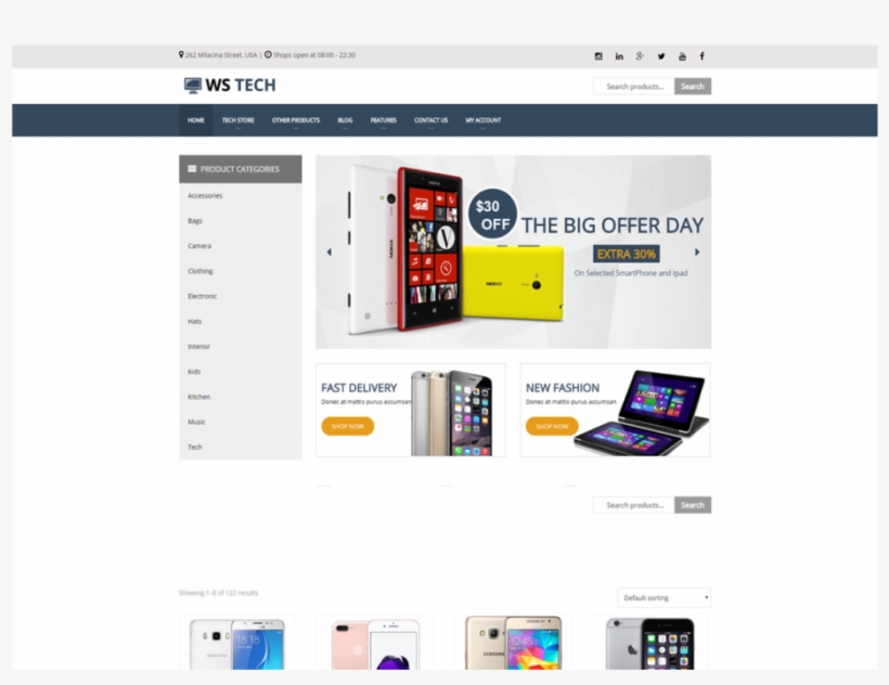 Ws Tech Free Responsive Hi-tech Store Woocommerce Wordpress - Tech Graphics Website, transparent png #3690887