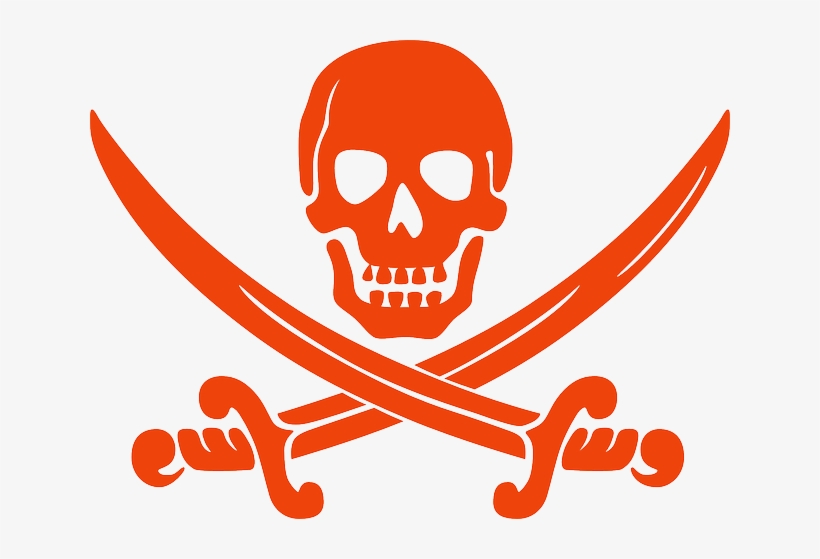 Skull, Pirate, Bone, Danger, Death, Crossbones, Tattoo - Danger Skull And Crossbones Red, transparent png #3692468
