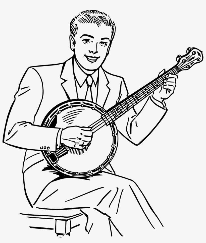 Man Playing Banjo Clipart Png - Do You Want To Learn To Play Banjo, transparent png #3694911