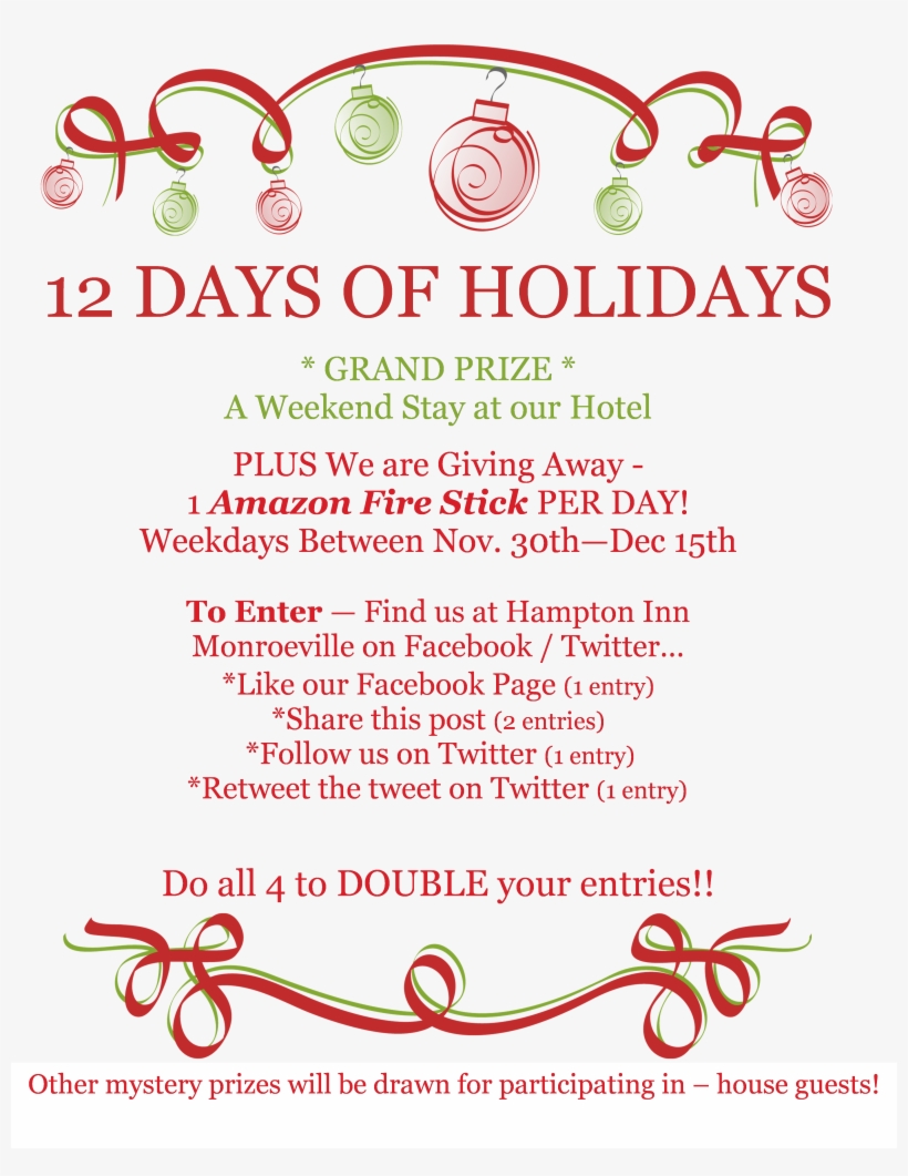 Like Us On Facebook And Follow Us On Twitter To Participate - Holiday Open House Invitation For Business, transparent png #3695387