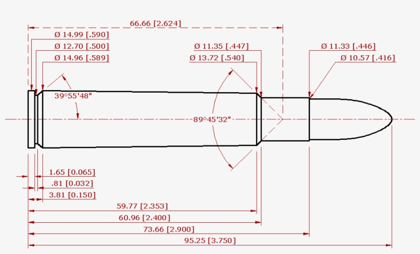 File - 416rigby - 416 Rigby Cartridge Dimensions, transparent png #3696522