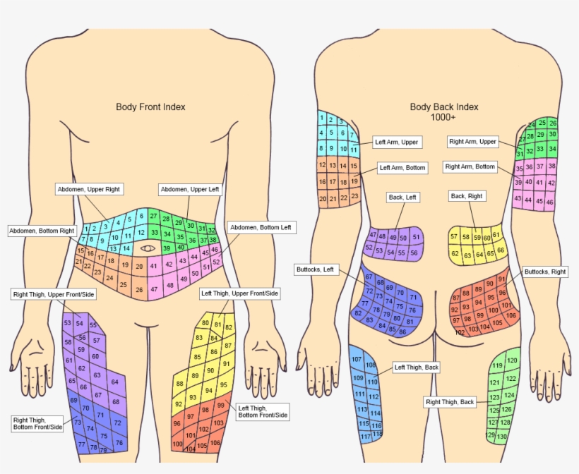 Printable Insulin Injection Site Chart