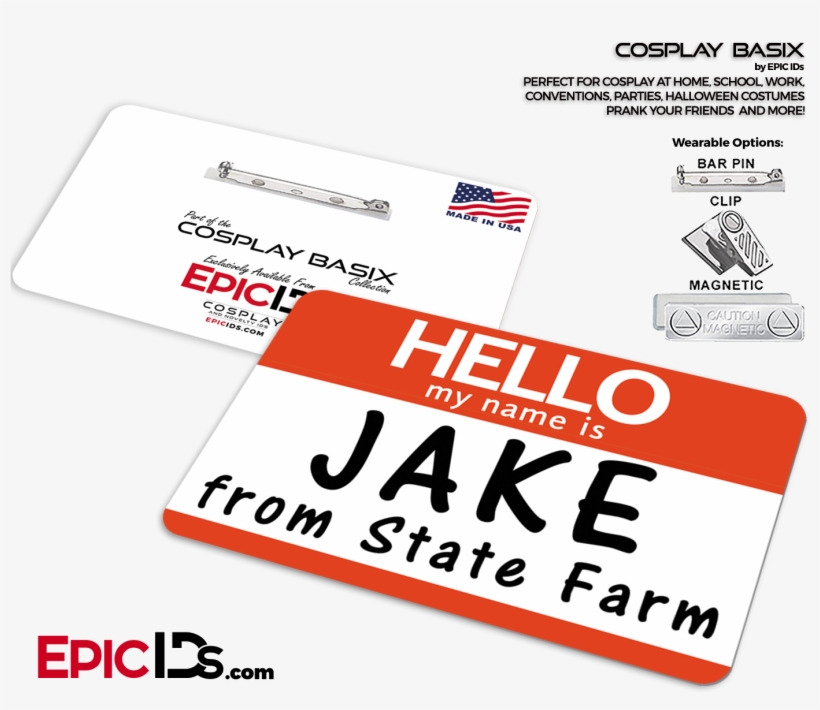 Jake From State Farm Cosplay Id Badge - Breakfast Club Inspired Brian Johnson Student Id, transparent png #3697272