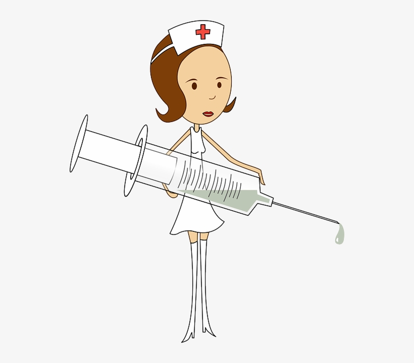 Svg Free Library Cough Clipart Woman - Nurse With Syringe Clipart, transparent png #3697346