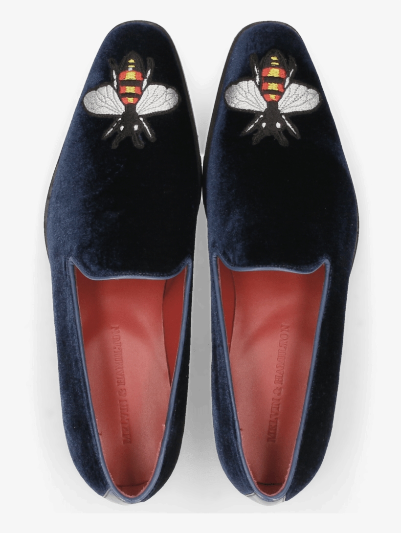 Loafers Prince 2 Velluto Midnight Bee Patch - Slip-on Shoe, transparent png #3698977