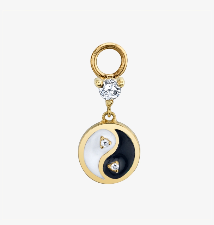 Yin Yang Hoop Earring Charm - Diamond Yin Yang Drops 14k Yellow Gold Turquoise And, transparent png #370083