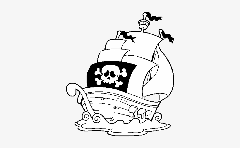 A Pirate Ship Coloring Page - Pirates Coloring Book [book], transparent png #370164