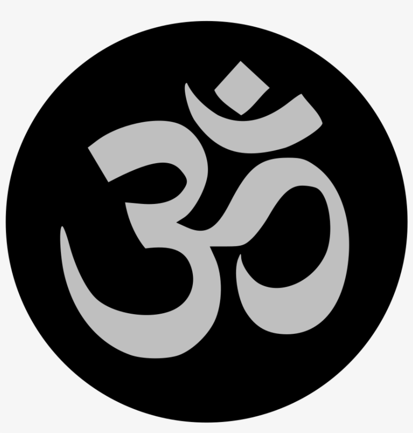 Vector Black And White File Aum Silver Circle Black - Symbols Of The 6 Main Religions, transparent png #371780