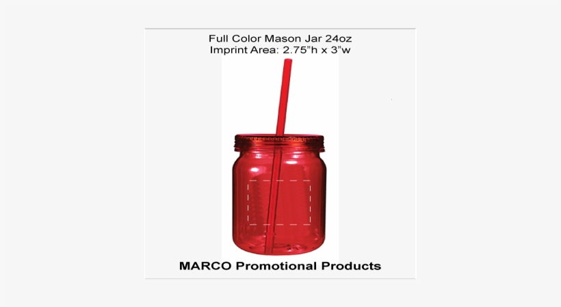 Full Color Mason Jar 24oz - Plastic Bottle, transparent png #373259