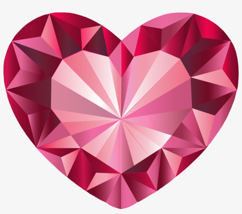 Crystal Heart Png - Heart Shaped Diamond Red, transparent png #373451