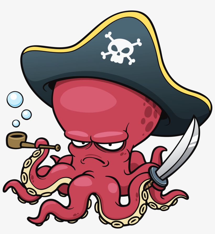 Octopus Pirate - Pirate Octopus, transparent png #373943