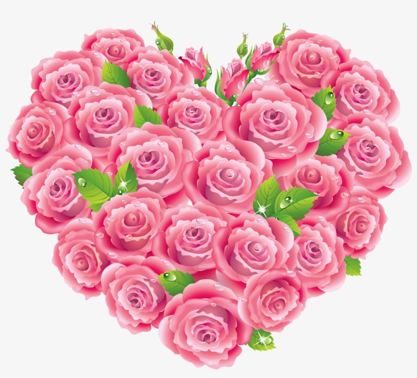 Pink Roses Heart Clipart M=1373234400 - Heart And Roses Clipart, transparent png #374590