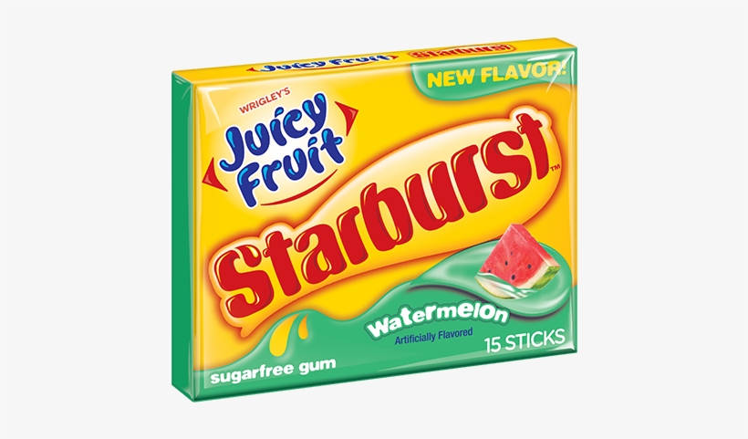 Starburst Watermelon Slim Pack - Juicy Fruit Starburst Gum Watermelon, transparent png #374810