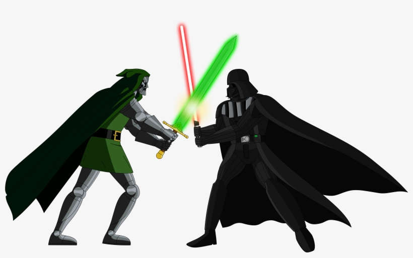 Darth Vader Vs Doctor Doom Vector By Kronoxus - Darth Vader And Doctor Doom, transparent png #374854