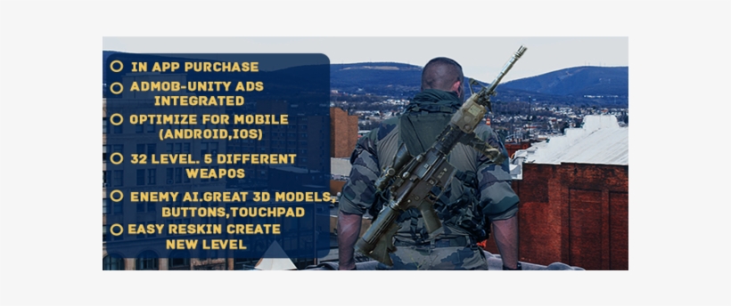 Sniper 3d Kill Shot Game , Unity 3d Game Full Source - Soldier, transparent png #374910