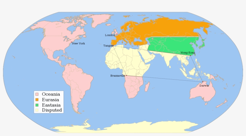Many Fictional Locations Resist Mapping - World Map Of 1984, transparent png #375606