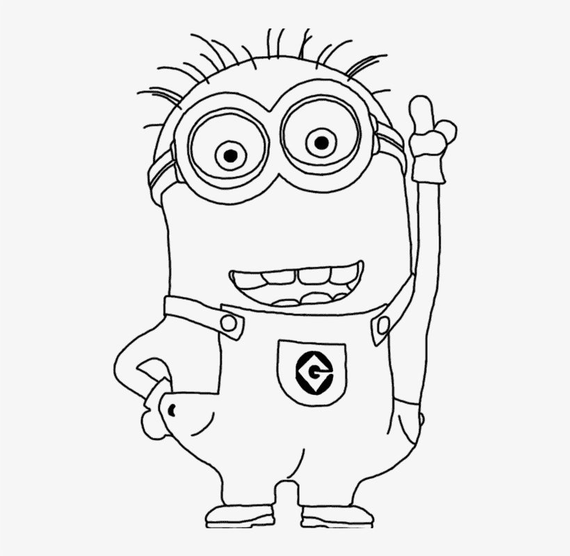 Free Coloring Pages Of Jerry The Minion - Minion Colouring, transparent png #375831