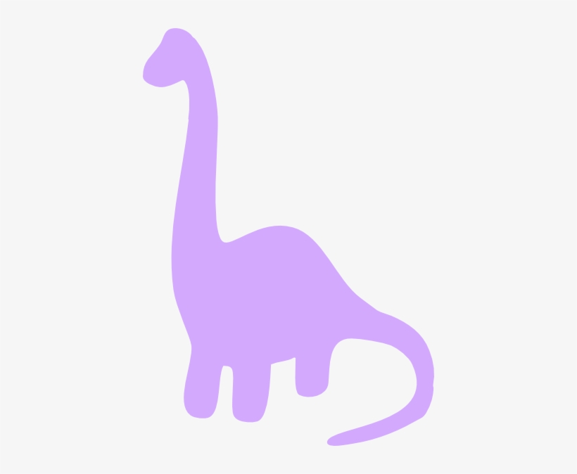 Purple Dino Clip Art - Long Neck Dinosaur Silhouette, transparent png #376477