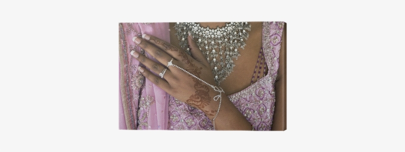 Bride's Hand With Henna Tattoo And Jewellery, Indian - Holding Hands, transparent png #377123