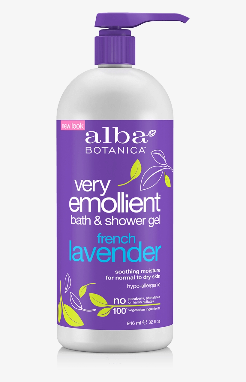 32 Fl Oz - Alba Botanica Very Emollient Bath & Shower Gel, transparent png #377567