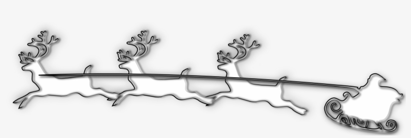 28 Collection Of Christmas Reindeer Clipart Black And - White Santa And Reindeer Png, transparent png #378018