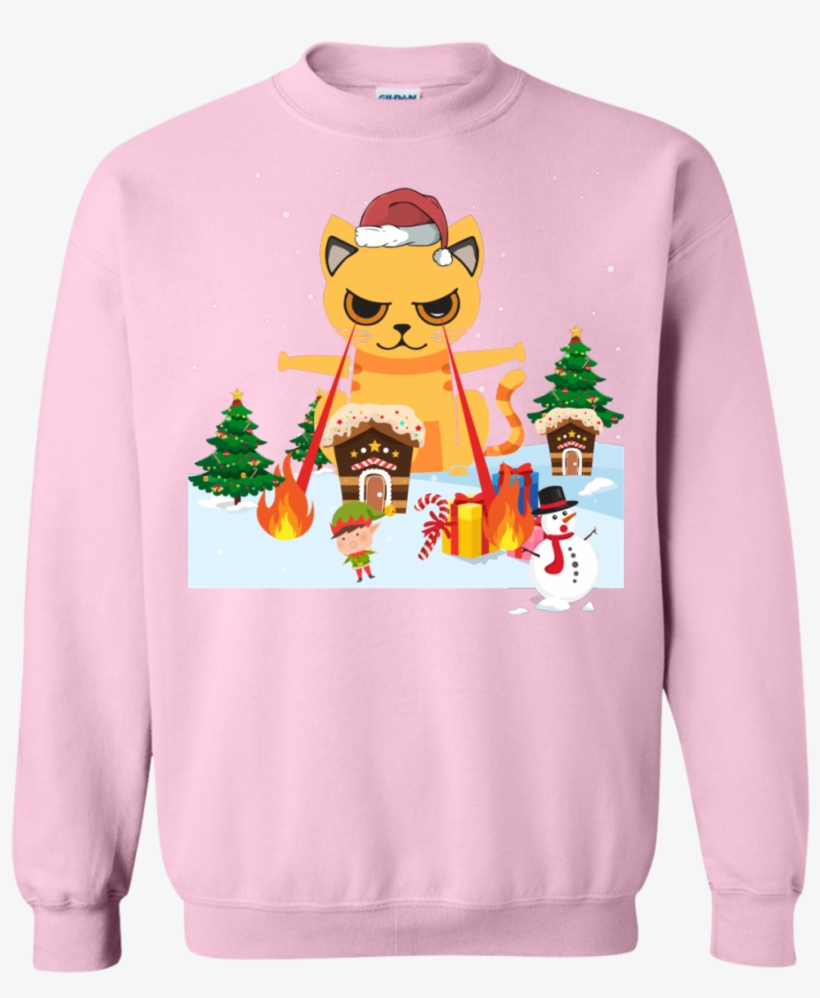 Cat Laser Eyes Funny Crewneck Pullover Sweatshirt - Love Giant Schnauzers T Shirt, If You Can't Love Giant, transparent png #378060