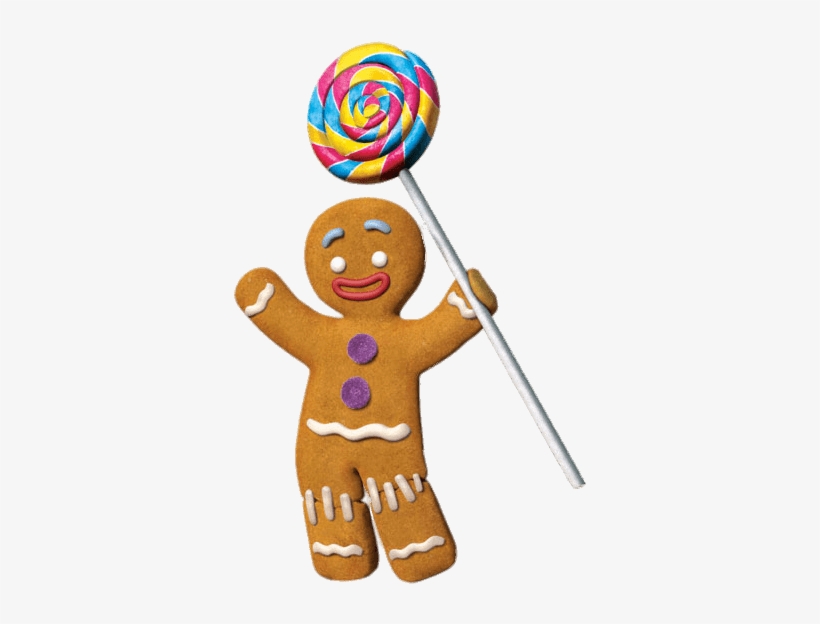 Gingerbread Man With Lolly - Gingerbread Man From Shrek, transparent png #378606