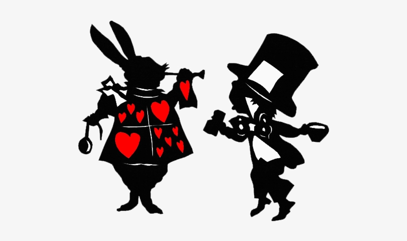 White Rabbit Alice's Adventures In Wonderland Mad Hatter - Alice In Wonderland Black And White Rabit, transparent png #379324