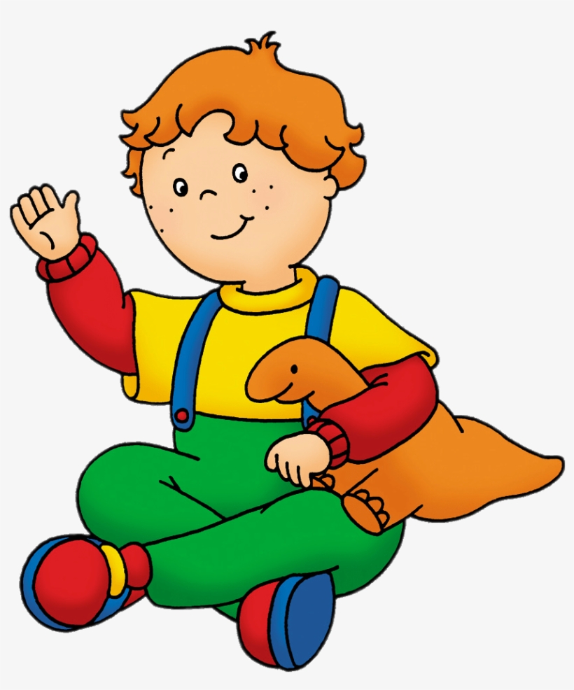 Caillou's Friend Leo Holding Toy Dinosaur Png - Leo Caillou, transparent png #379686