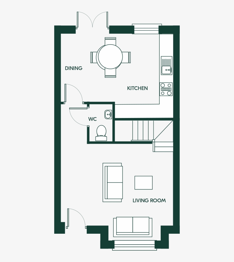 2 Bed Terrace - Brideswell, transparent png #3700640