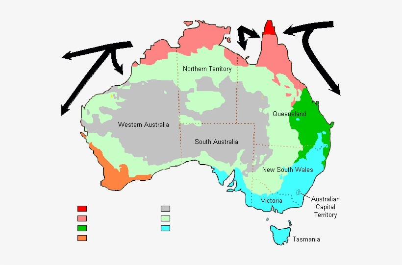 Au Clm 01 - Marine West Coast Map Australia, transparent png #3700734