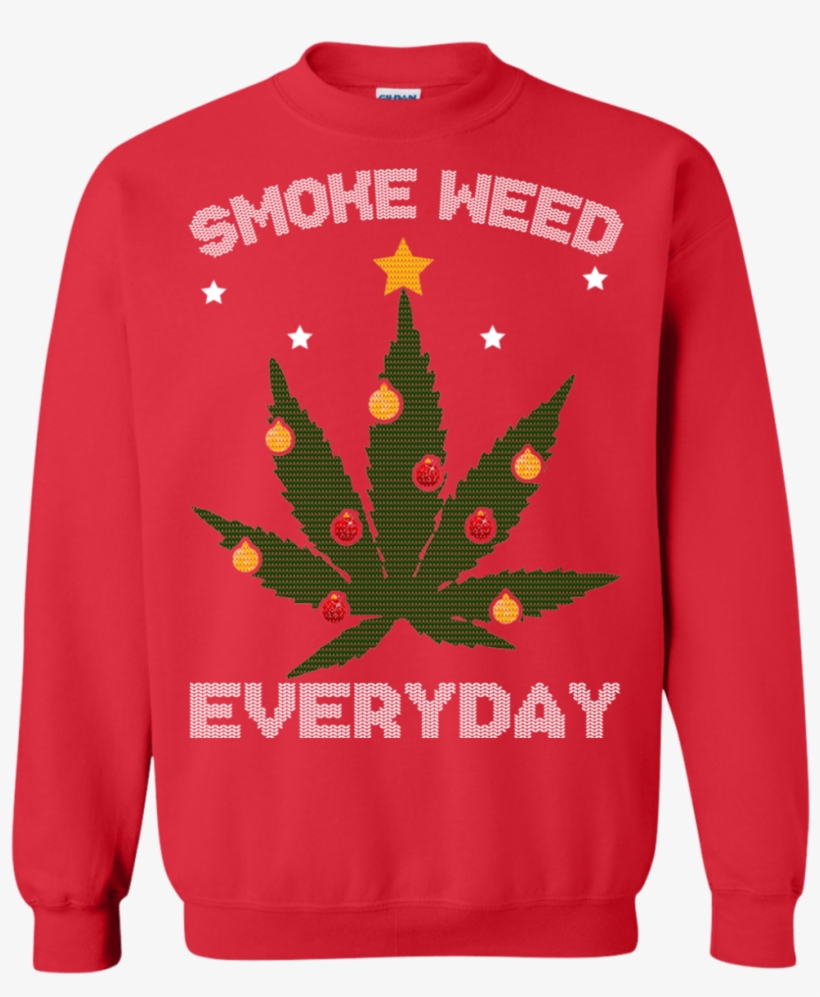 Cannabis Chistmas Tree Smoke Weed Everyday Sweater, transparent png #3700952