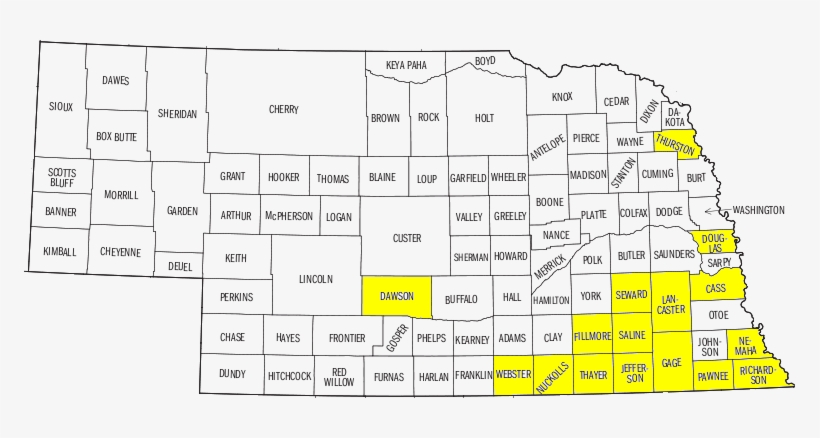 Click A County To Visit That Quilt Trail's Website - Nebraska Map, transparent png #3701361